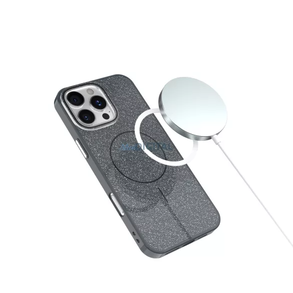 Glitter Thin MagSafe-kompatibilis tok iPhone Air - fekete