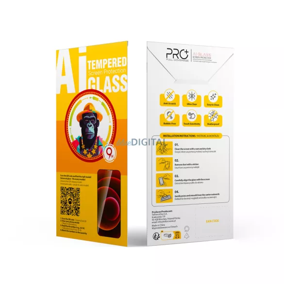 Univerzális edzett üveg 9D OneFit AI-09 6,7"