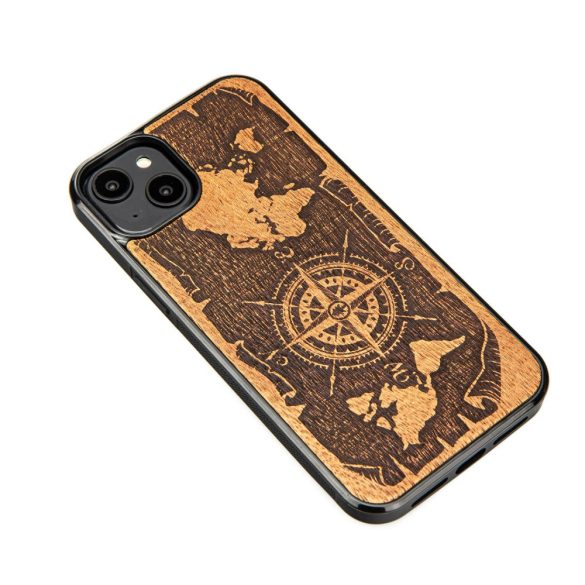 Bewood Compass Rose Merbau tok iPhone 15 Plus - barna