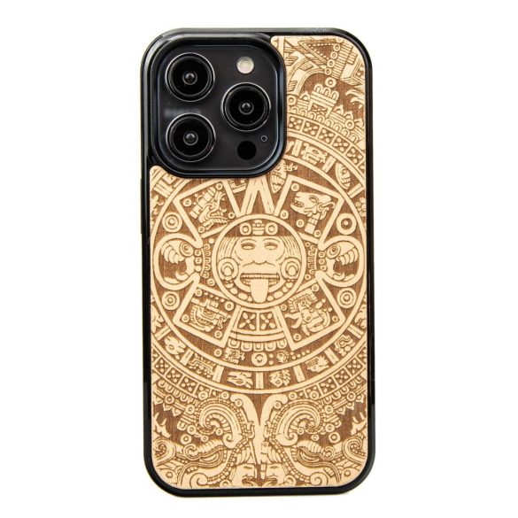 Bewood Aztec Calendar Aniegre tok iPhone 15 Pro - barna