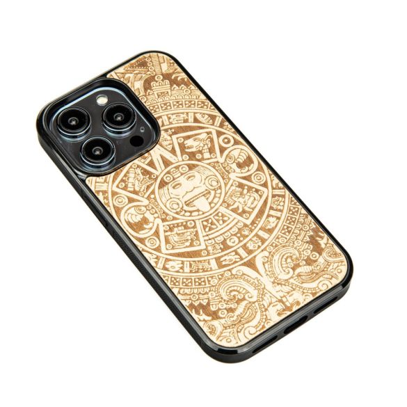 Bewood Aztec Calendar Aniegre tok iPhone 15 Pro - barna