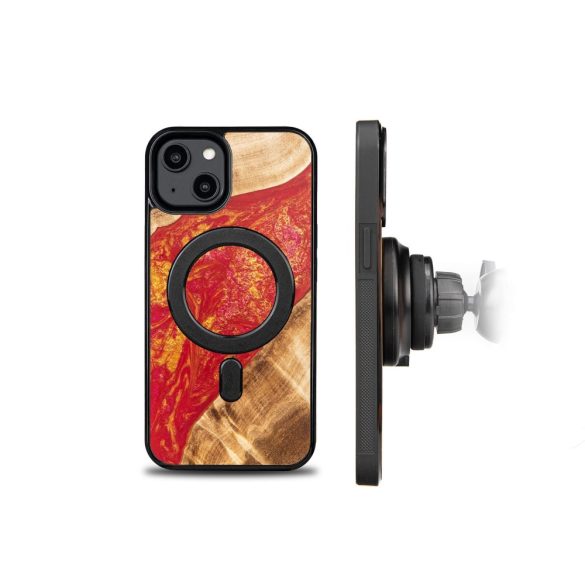 Bewood Neons Paris MagSafe-kompatibilis tok iPhone 15 - barna-piros