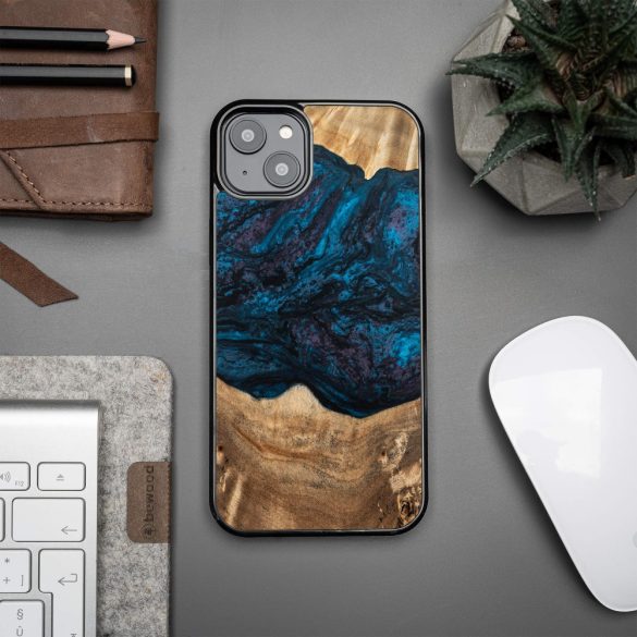 Bewood Planets Neptune tok iPhone 15 Plus - barna-kék