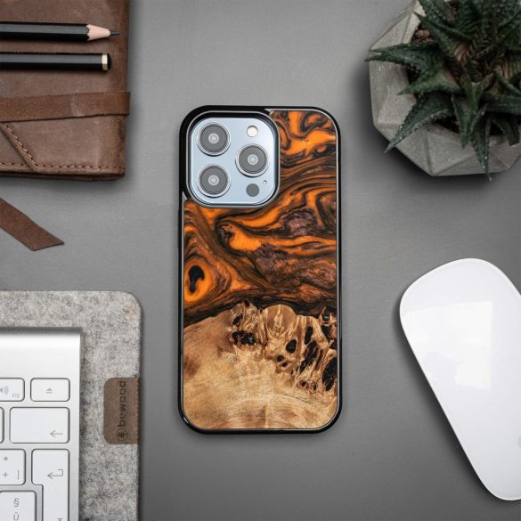 Bewood Orange tok iPhone 15 Pro - barna-narancssárga
