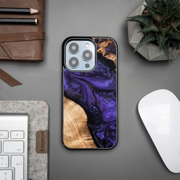 Bewood Violet tok iPhone 15 Pro - barna-lila