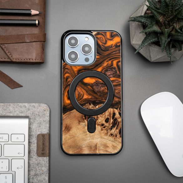 Bewood Orange MagSafe-kompatibilis tok iPhone 15 Pro Max - barna-narancssárga