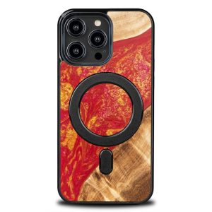 Bewood Neons Paris MagSafe-kompatibilis tok iPhone 15 Pro Max - barna-piros
