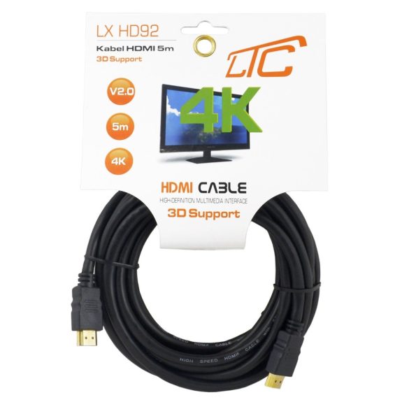 HDMI-HDMI kábel (v2.0 | 4K | 5 m) - fekete