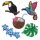 Matrica 3D Tropical birds 5 db-os készlet