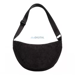 Univerzális táska kordbársony Moon bag fekete