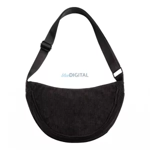 Univerzális táska kordbársony Moon bag fekete