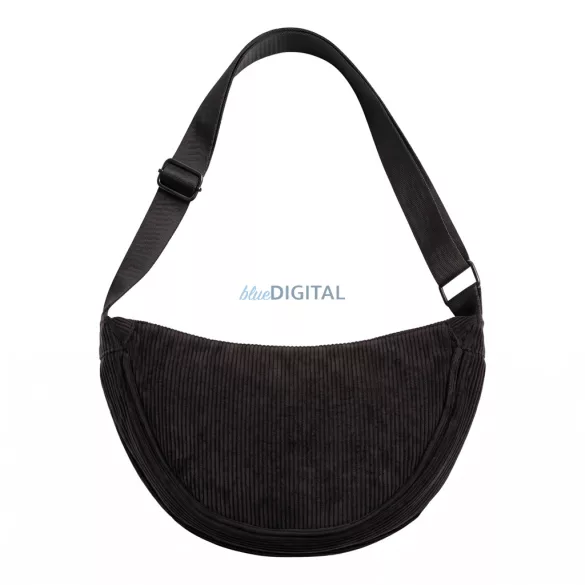 Univerzális táska kordbársony Moon bag fekete