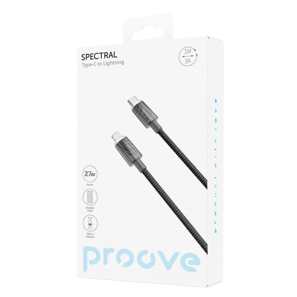 Proove Spectral Type-C - Lightning kábel 3A 1m - szürke
