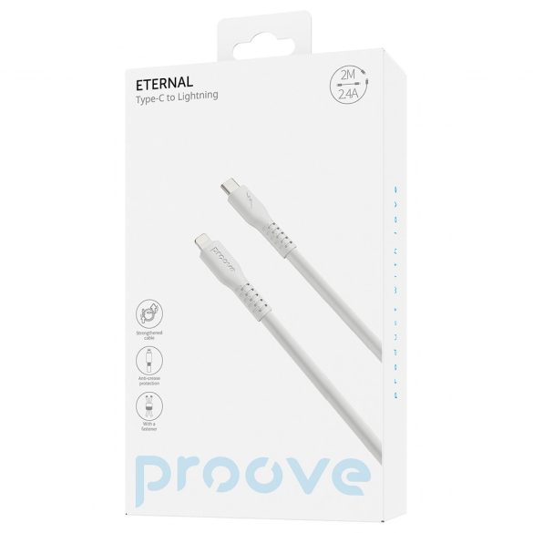 Proove Eternal Type-C - Lightning kábel 3A 2m - fehér