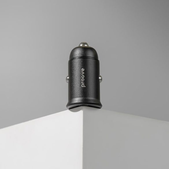 Proove Tiny Power Pro autós töltő 1xUSB-A és 1xUSB-C csatlakozással 65W - fekete