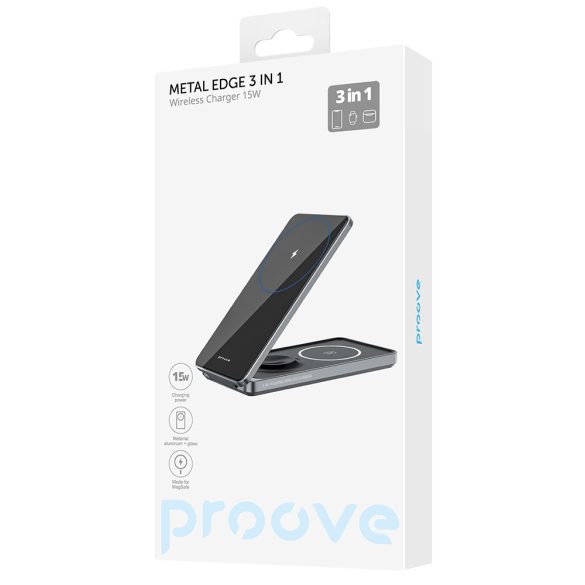 Proove Metal Edge 3 az 1-ben vezeték nélküli töltő - szürke