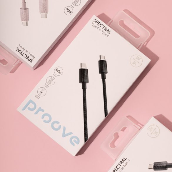 Proove Spectral Type-C - Type-C kábel 3A 1m - szürke