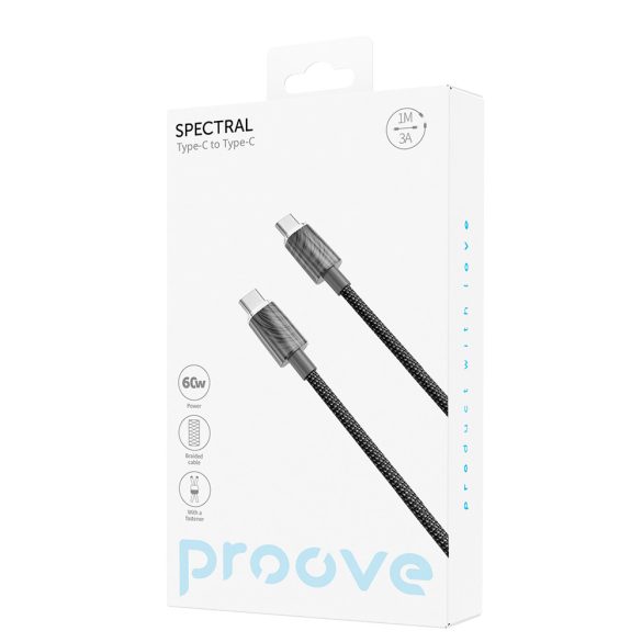 Proove Spectral Type-C - Type-C kábel 3A 1m - szürke