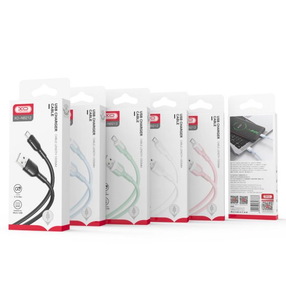 XO NB212 USB-A - microUSB kábel 1m 2.1A - kék
