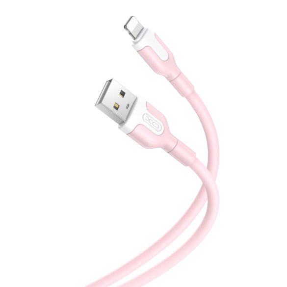 XO NB212 USB-A - Lightning kábel 2.1A 1m - rózsaszín