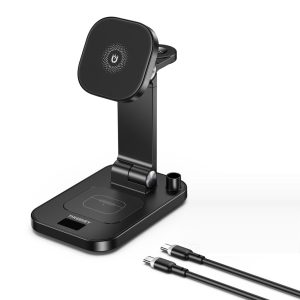 THREEKEY TK-23 4 az 1-ben vezeték nélküli töltő 15W - fekete