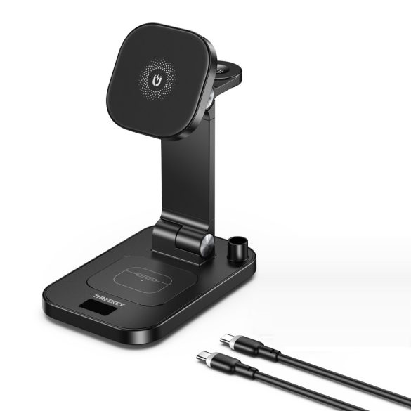 THREEKEY TK-23 4 az 1-ben vezeték nélküli töltő 15W - fekete
