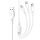 XO NB230 USB-A - Type-C/Lightning/micro USB kábel 2.4A 1m - fehér XO NB230 USB-A - Type-C/Lightning/micro USB kábel 2.4A 1m - fehér