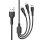 XO NB230 USB-A - Type-C/Lightning/micro USB kábel 2.4A 1m - fekete XO NB230 USB-A - Type-C/Lightning/micro USB kábel 2.4A 1m - fekete