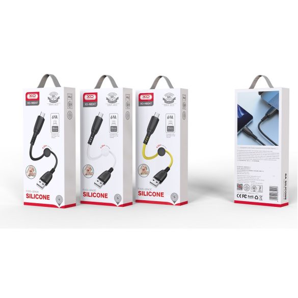 XO NB247 USB-A - microUSB kábel 0.25m 6A - fehér