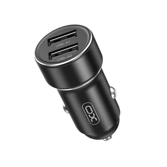 XO CC53 autós töltő 2x USB-A + USB-A - USB-C kábel 12W - fekete