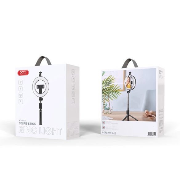 XO SS12 szelfi bot Bluetooth állvány 95cm LED lámpával - fekete
