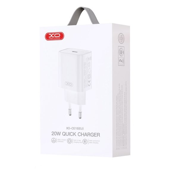 XO CE15 hálózati töltő 1xUSB-C csatlakozással PD 20W - fehér
