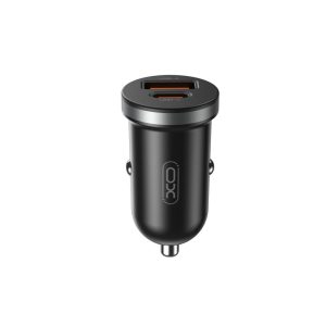 XO CC56 autós töltő 1x USB-A 1x USB-C PD QC 30W - fekete