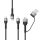 XO NB254 USB-A/Type-C - Type-C/Lightning/micro USB kábel 60W 1.2m - fekete XO NB254 USB-A/Type-C - Type-C/Lightning/micro USB kábel 60W 1.2m - fekete