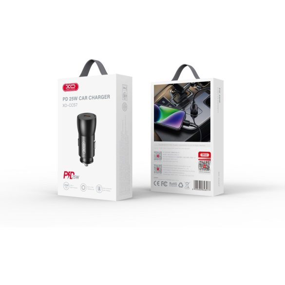 XO CC57 autós töltő 1x USB-C PD 25W - fekete