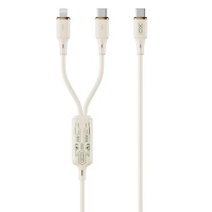 XO NB-Q262 Type-C - Lightning/Type-C kábel 60W PD 1.2m - bézs