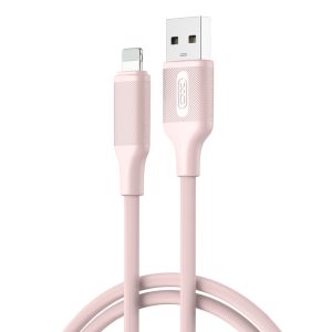 XO NB265 USB-A - Lightning kábel 2.4A 1m - rózsaszín