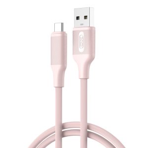XO NB265 USB-A - Type-C kábel 3A 1m - rózsaszín