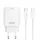 XO CE25 hálózati töltő 1xUSB-C csatlakozással + USB-C - USB-C kábellel PD 25W - fehér