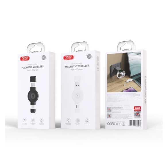 XO CX026 vezeték nélküli induktív Apple Watchhoz USB+USB-C 2,5W Qi - fehér