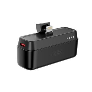 XO PR244 mini powerbank 20W 5000mAh Lightning csatlakozóval - fekete