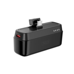 XO PR244 mini powerbank 20W 5000mAh USB-C csatlakozóval - fekete