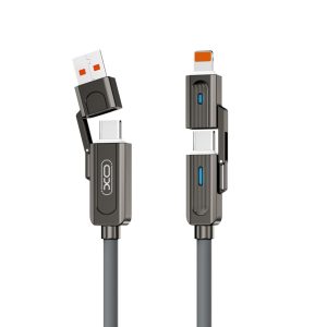 XO NB275 USB-A/Type-C - Type-C/Lightning kábel 60W 1m - szürke