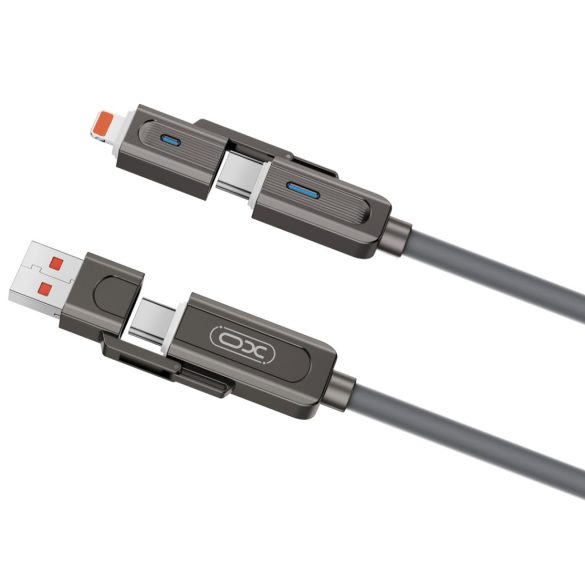 XO NB275 USB-A/Type-C - Type-C/Lightning kábel 60W 1m - szürke