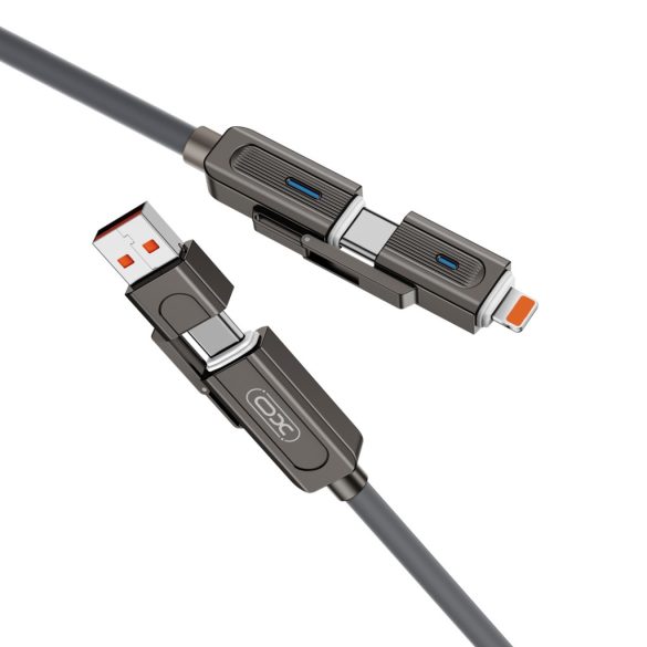 XO NB275 USB-A/Type-C - Type-C/Lightning kábel 60W 1m - szürke