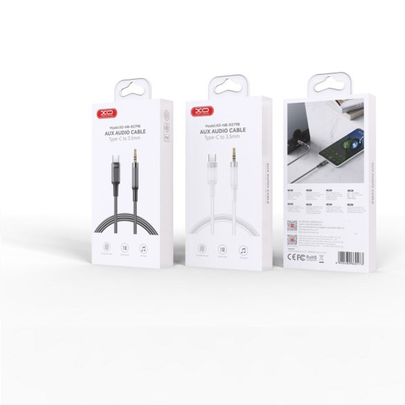 XO NB-R279B audiokábel USB-C - 3.5mm jack 1,0m - fehér