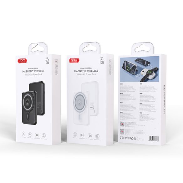 XO PR264 mágneses powerbank 20W 10000mAh - fehér