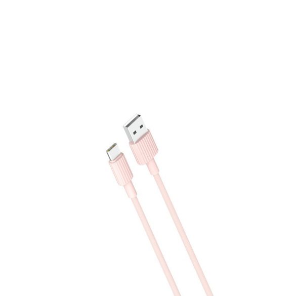 XO NB156 USB-A - Type-C kábel 2.4A 1m - rózsaszín