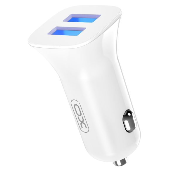 XO TZ10 autós töltő 2x USB-A 2,4A + USB-C kábel - fehér