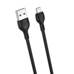 XO NB200 USB-A - microUSB kábel 1m 2.1A - fekete